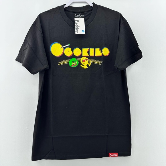 Cookies SF Pac-Man Style Graphic T-Shirt Black Size L NWT - Picture 1 of 9